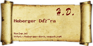 Heberger Dóra névjegykártya